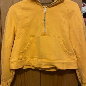 Lululemon orange scuba half zip hoodie
